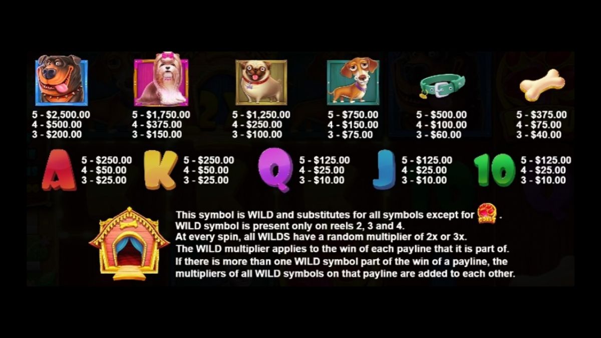 The Dog House MultiHold Slot - Paytable - Bearbrick8888